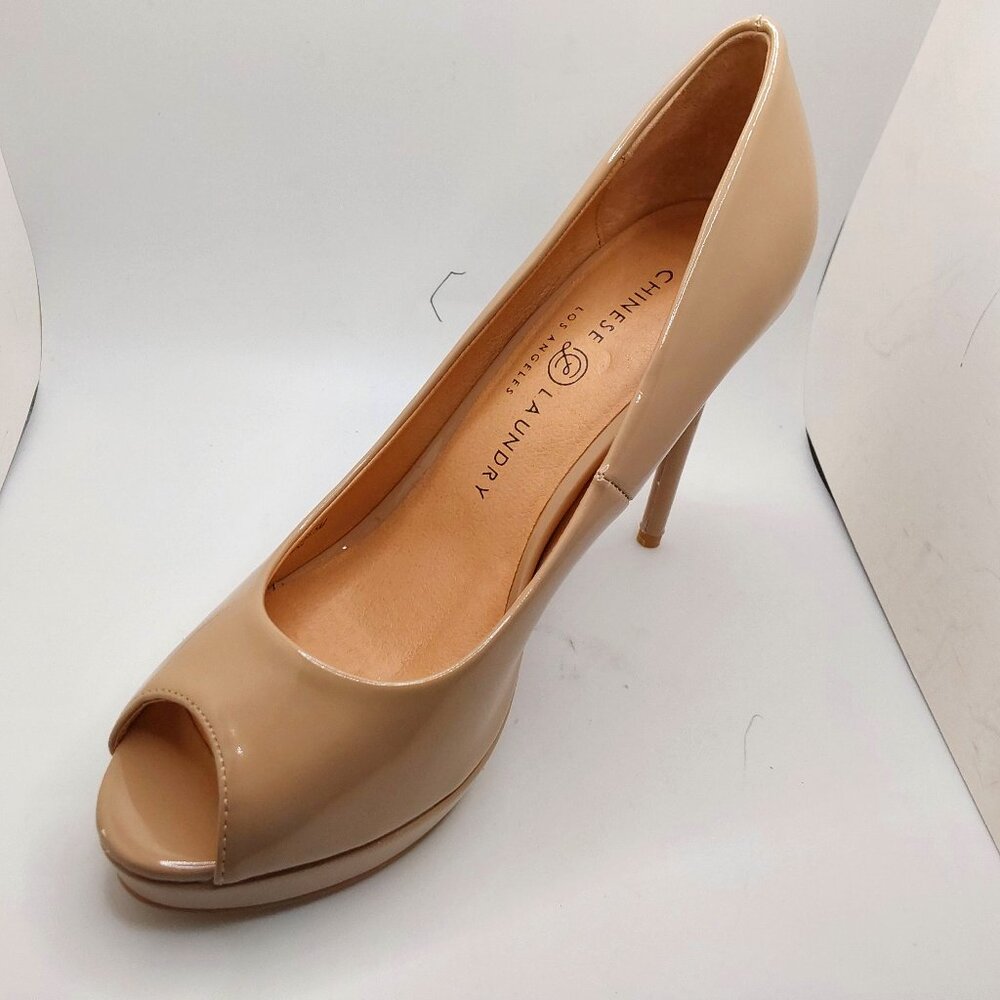 Chinese Laundry Stylish Huxley Nude Open Toe Heeled Pumps Women's Size 8M